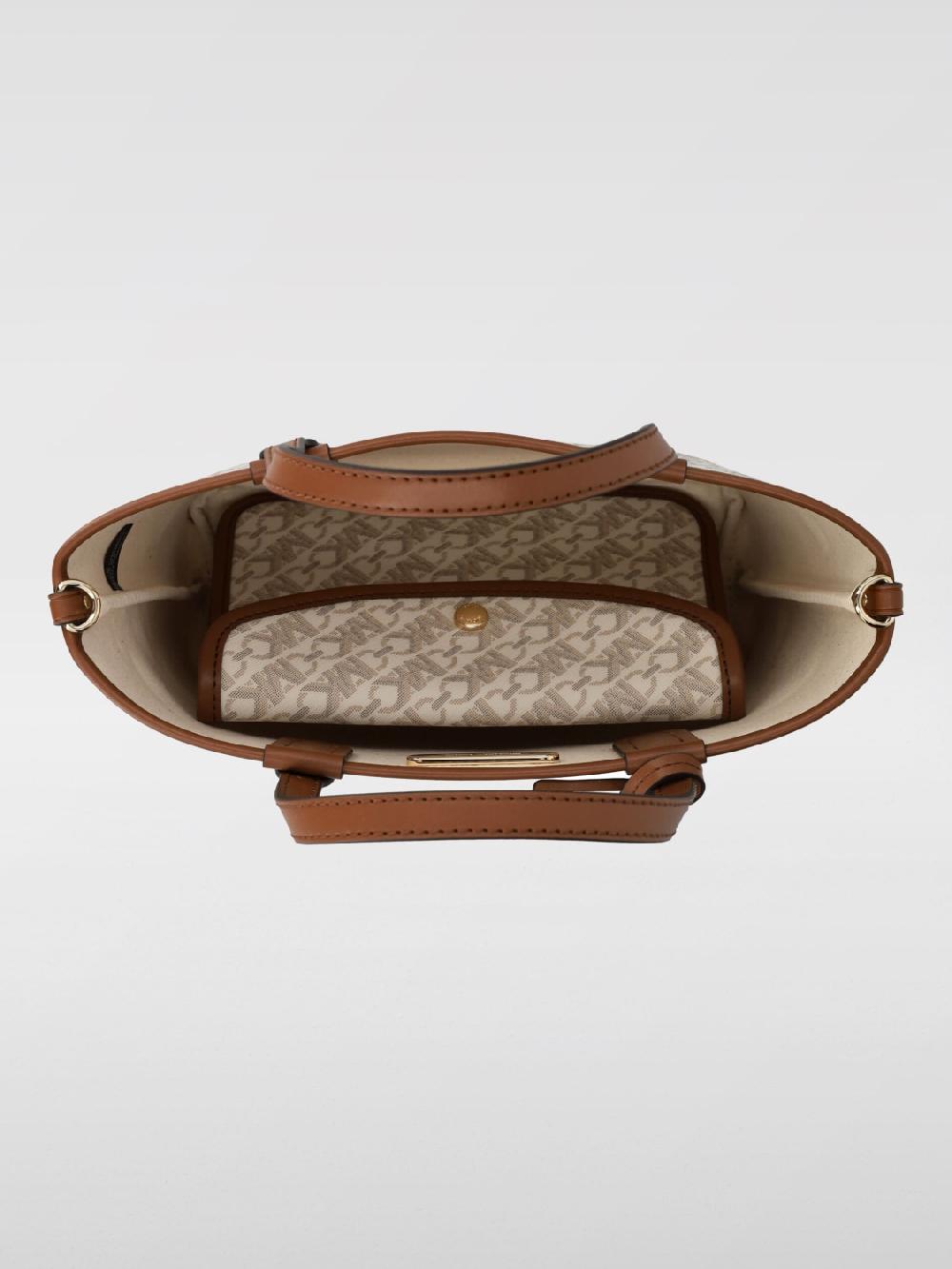 Giglio Borsa Eliza Michael Kors In Cotone Spalmato Saffiano Con Monogram MK All Over