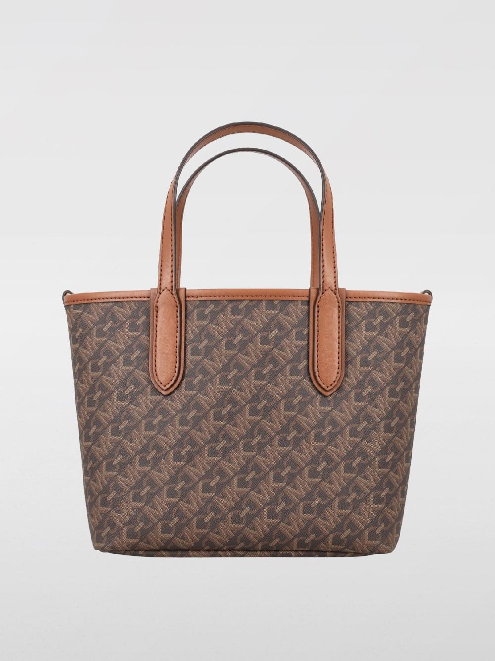Giglio Borsa Eliza Michael Kors In Cotone Spalmato Saffiano Con Monogram MK All Over