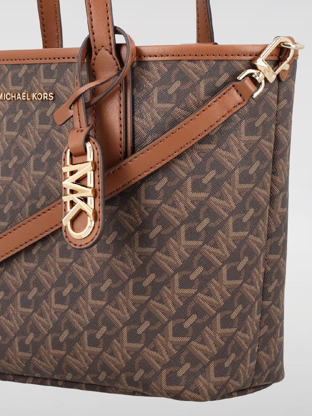 Giglio Borsa Eliza Michael Kors In Cotone Spalmato Saffiano Con Monogram MK All Over