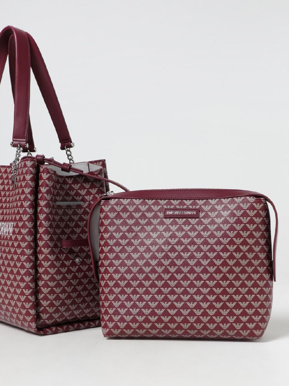 Giglio Borsa Emporio Armani In Tessuto Spalmato Con Logo All Over