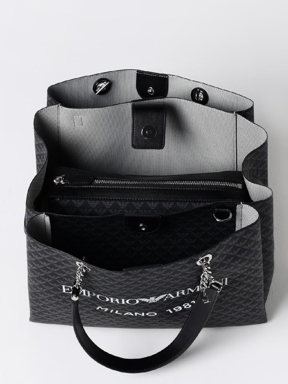 Giglio Borsa Emporio Armani In Tessuto Spalmato Con Logo All Over