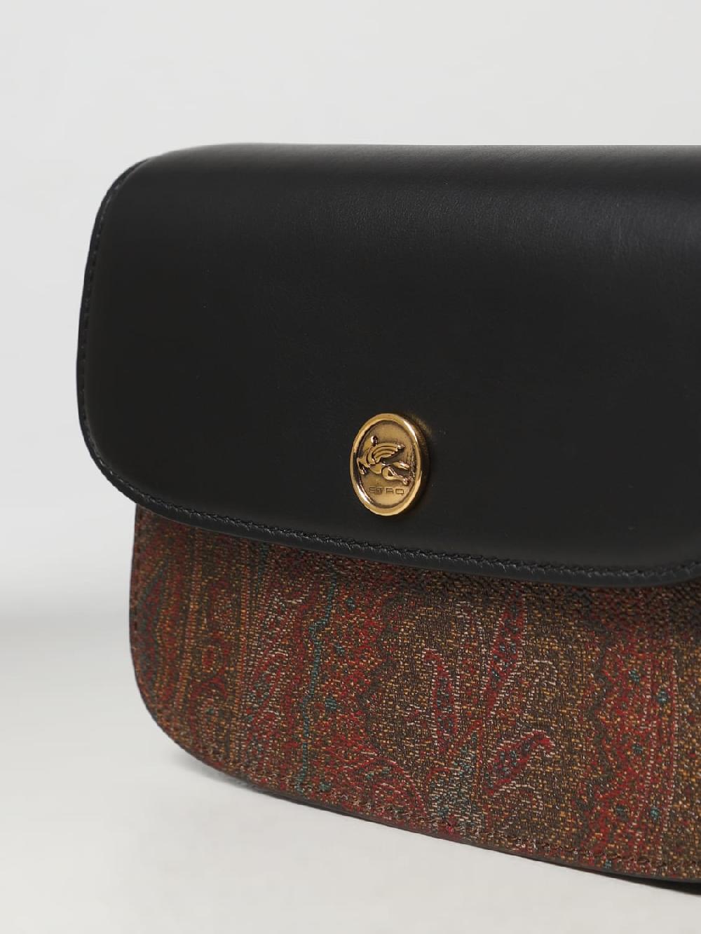 Giglio Borsa Essential Etro In Cotone Spalmato E Pelle Con Logo