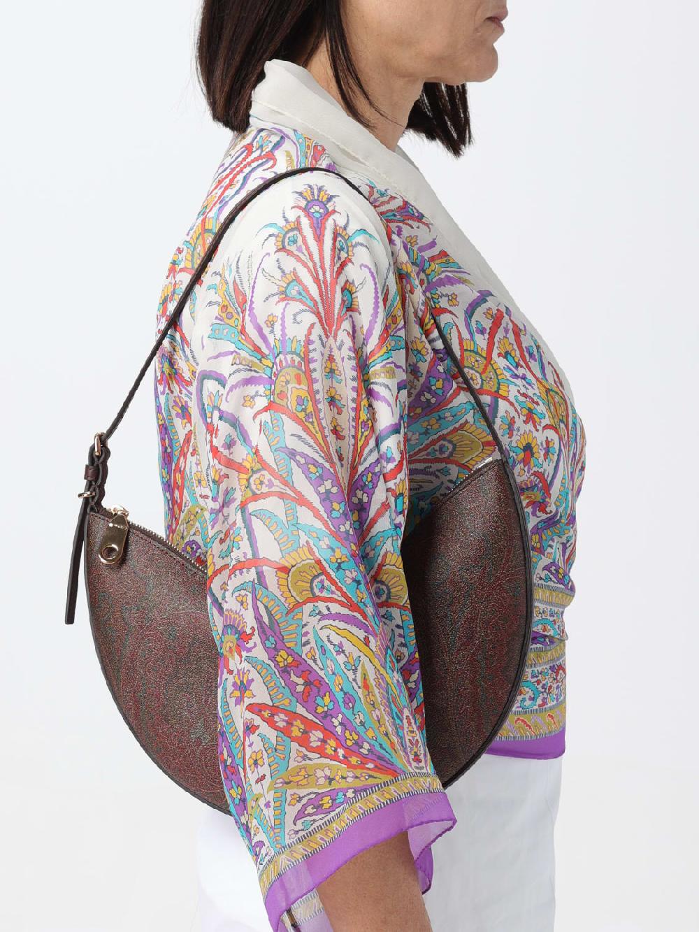 Giglio Borsa Etro In Cotone Spalmato A Grana Opaca Con Paisley All Over