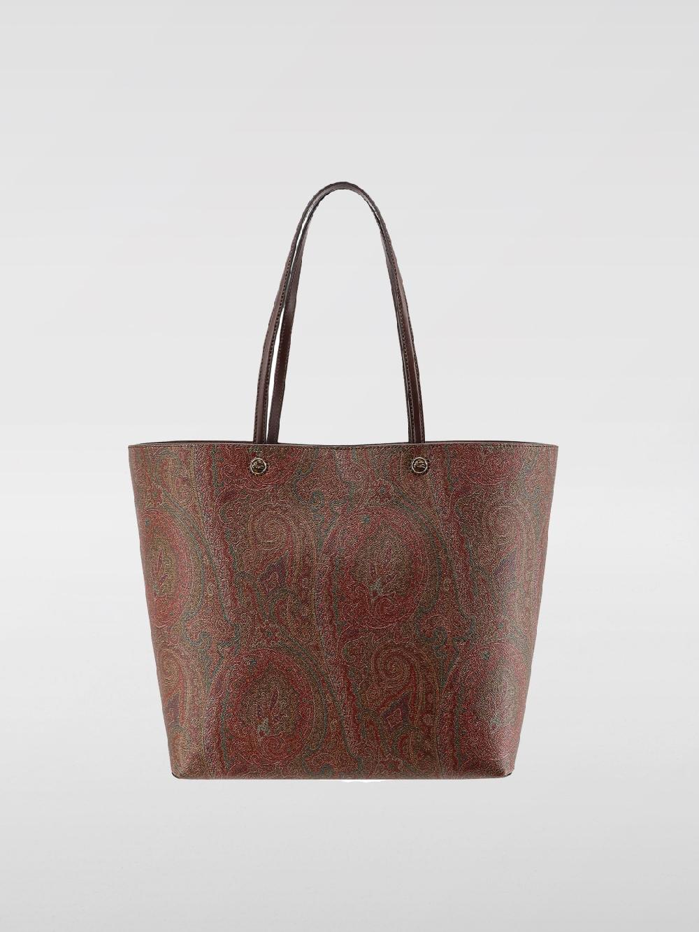 Giglio Borsa Etro in cotone spalmato a grana opaca con Paisley all over