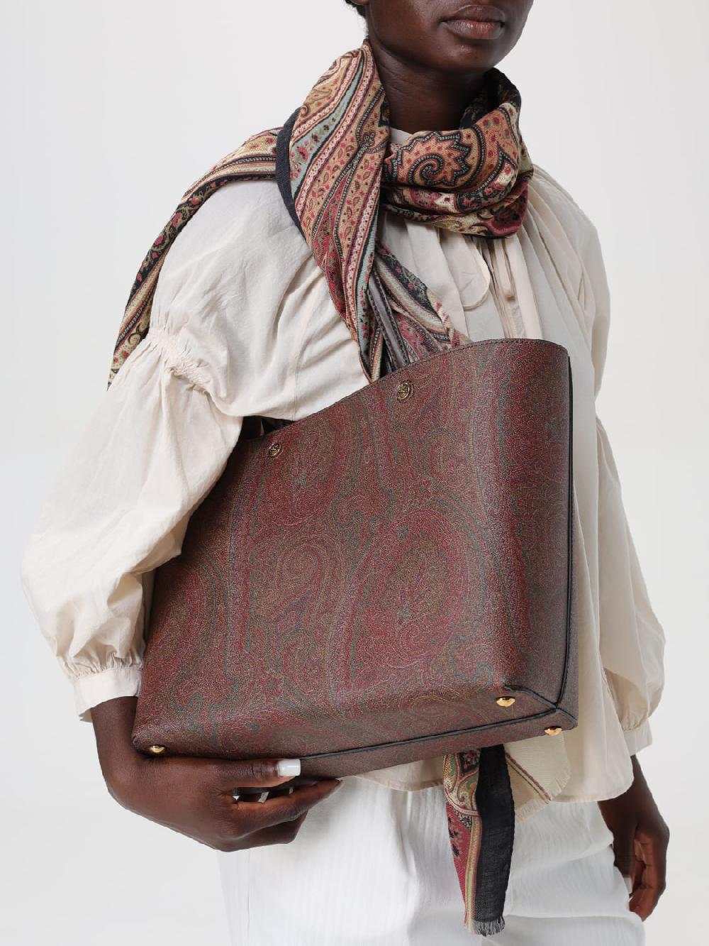 Giglio Borsa Etro In Cotone Spalmato Con Paisley All Over