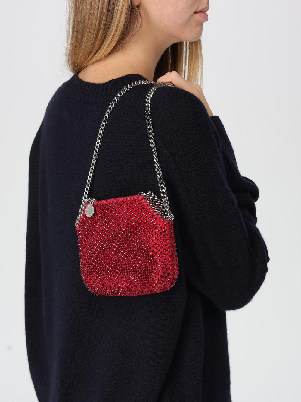 Giglio Borsa Falabella Mini Stella McCartney In Raso E Mesh Con Strass