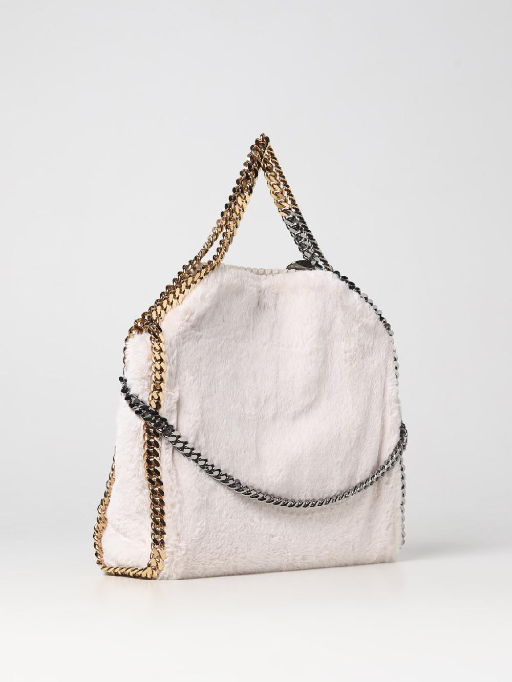 Giglio Borsa Falabella Stella McCartney In Pelliccia Sintetica Con Maglia Chain