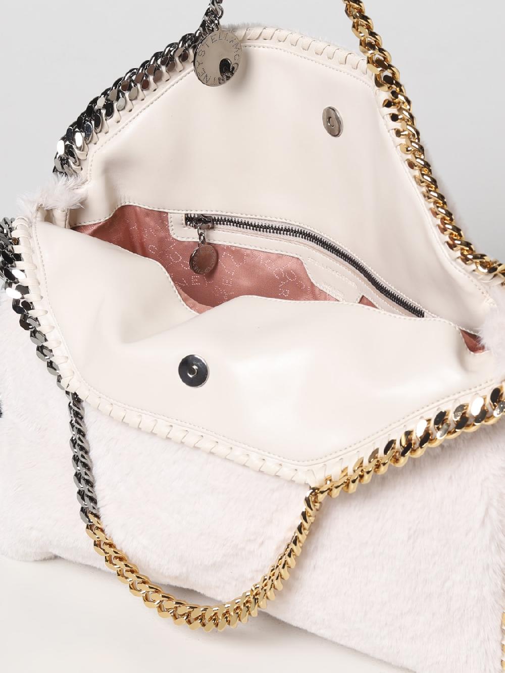 Giglio Borsa Falabella Stella McCartney In Pelliccia Sintetica Con Maglia Chain