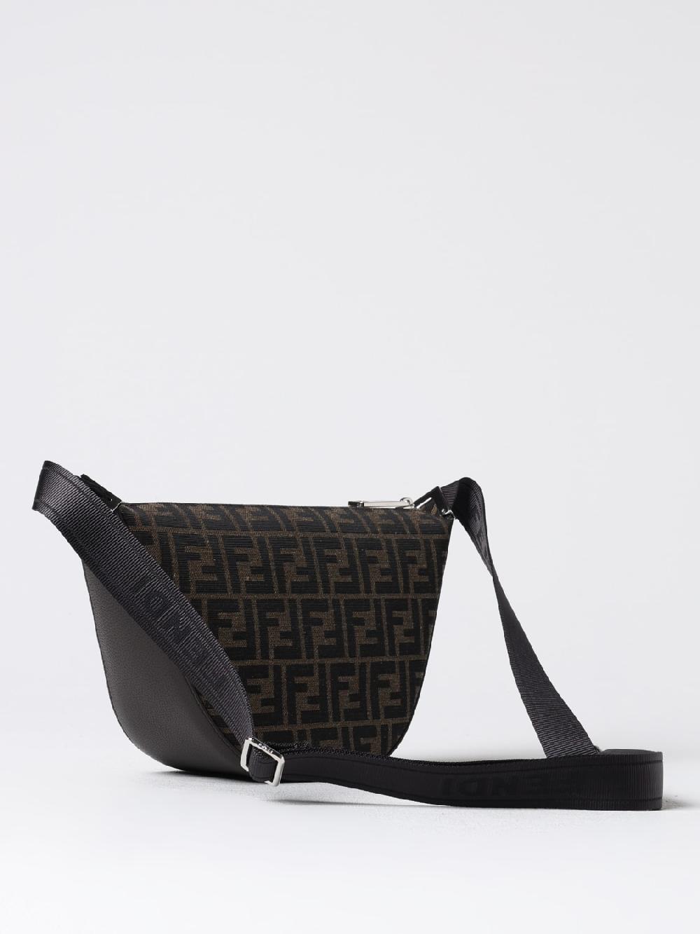 Giglio Borsa Fendi In Tessuto E Pelle A Grana Con Monogram FF Jacquard