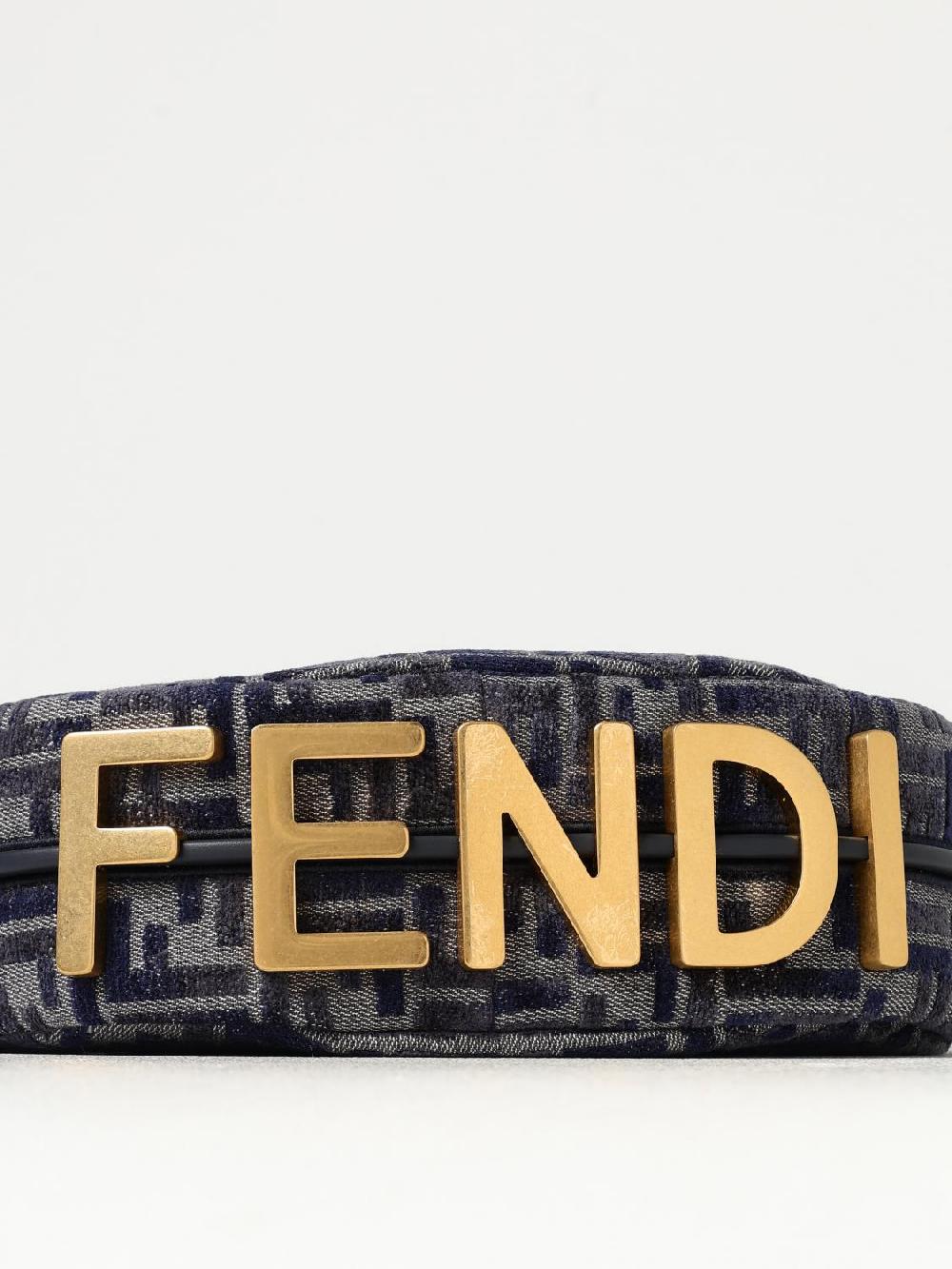 Giglio Borsa Fendigraphy Fendi In Ciniglia Con Monogram Jacquard
