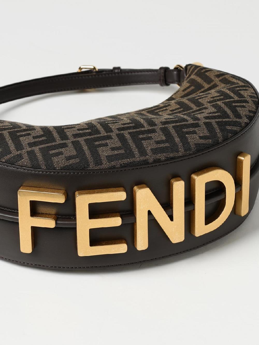 Giglio Borsa Fendigraphy Fendi In Tessuto Jacquard E Pelle
