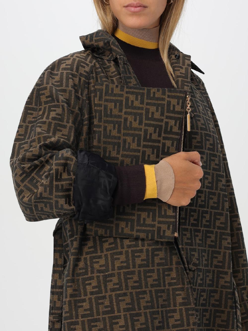 Giglio Borsa Flat Baguett Fendi In Tessuto FF Jacquard