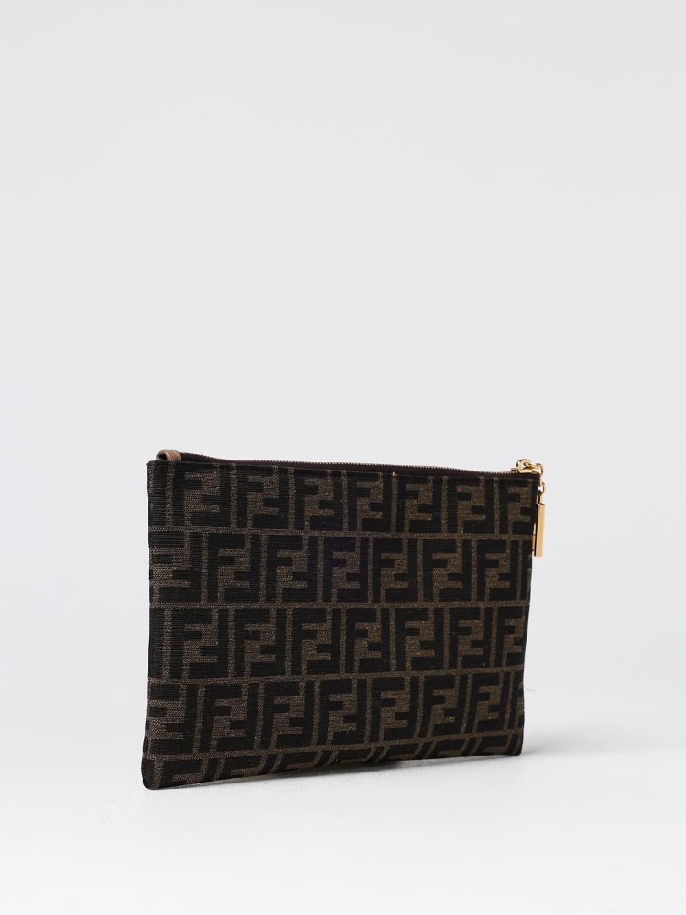 Giglio Borsa Flat Baguett Fendi In Tessuto FF Jacquard