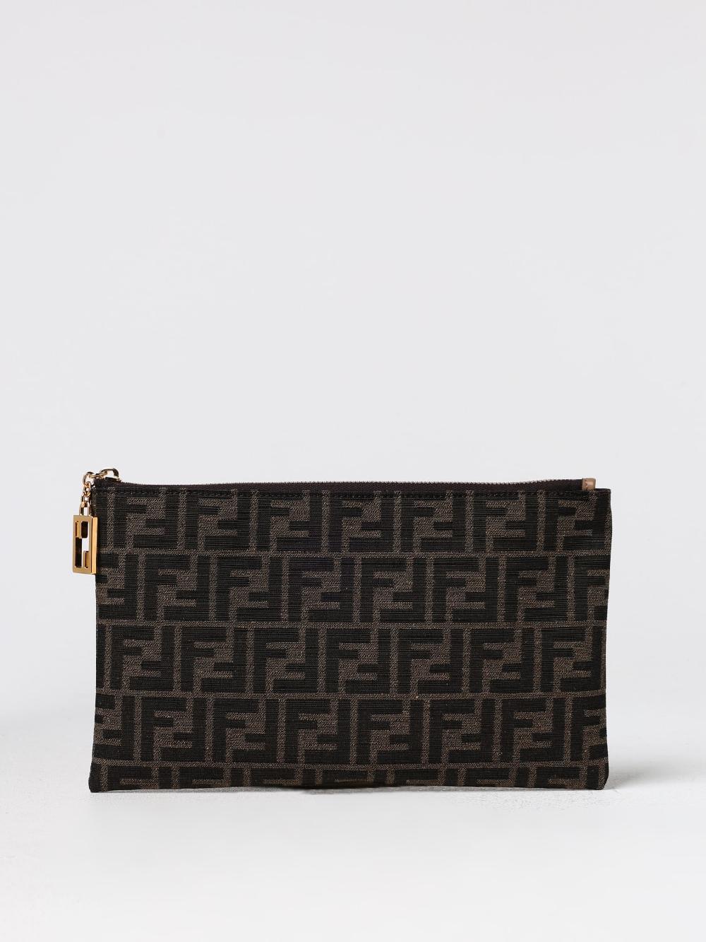 Giglio Borsa Flat Baguett Fendi in tessuto FF jacquard
