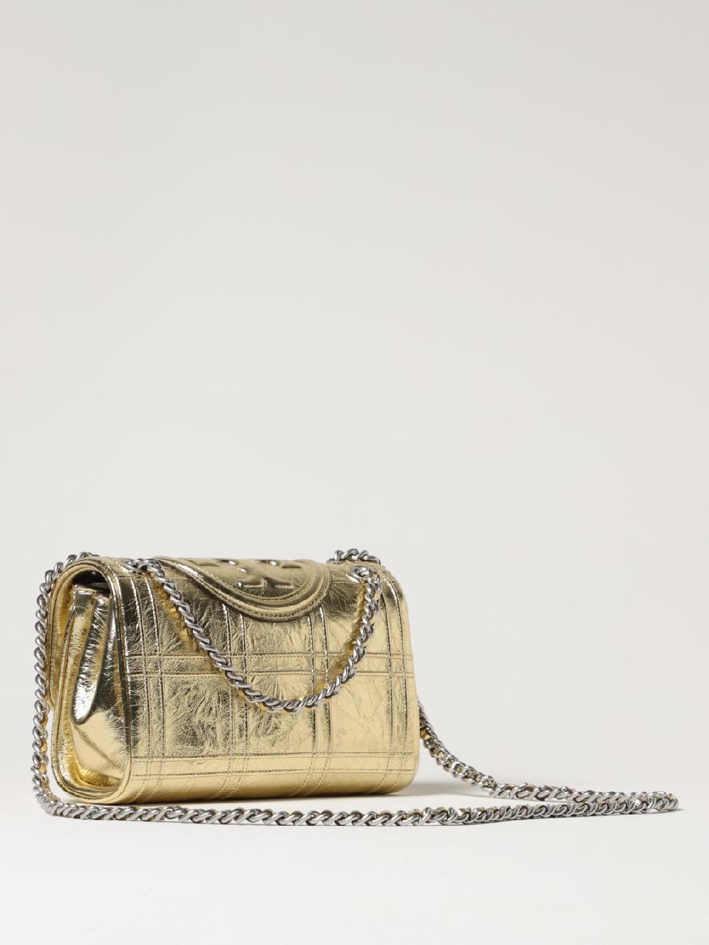 Giglio Borsa Fleming Tory Burch In Pelle Metallizzata