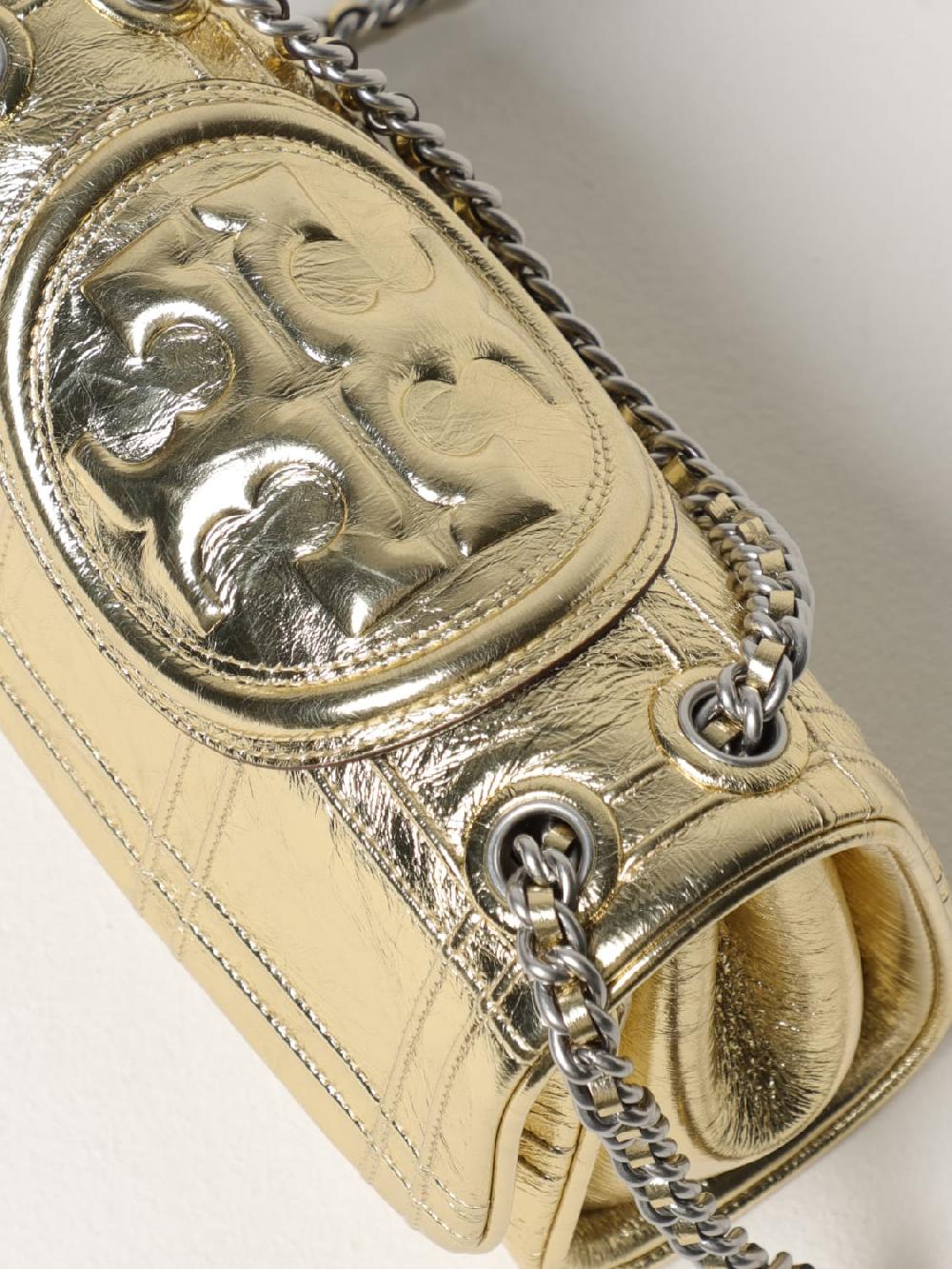 Giglio Borsa Fleming Tory Burch In Pelle Metallizzata