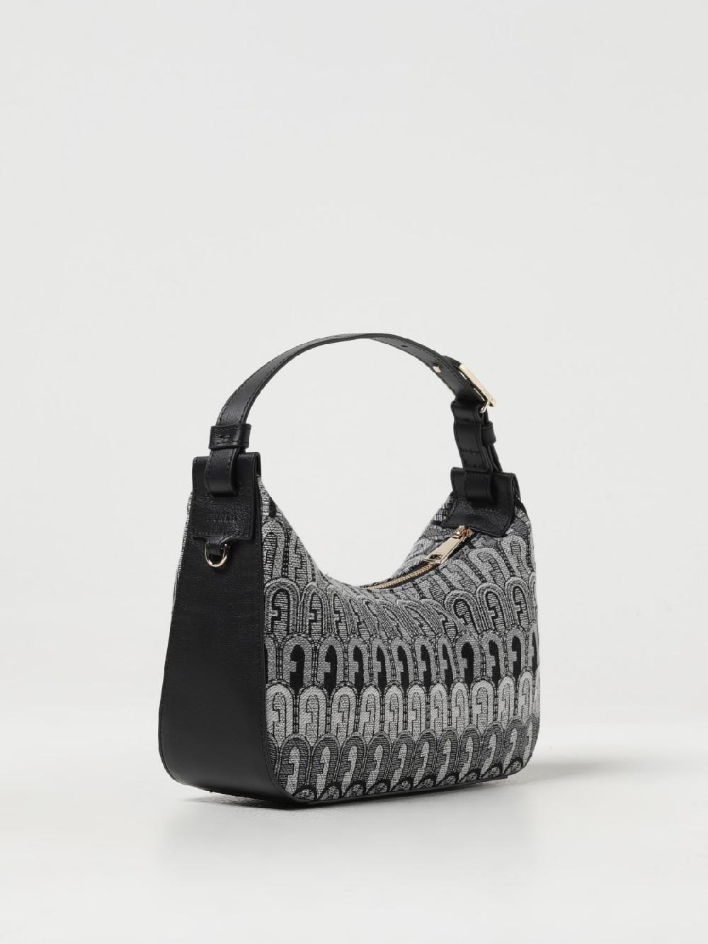Giglio Borsa Flow Furla In Tessuto Jacquard E Pelle