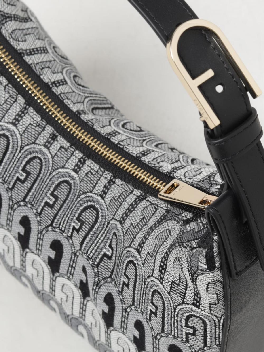 Giglio Borsa Flow Furla In Tessuto Jacquard E Pelle