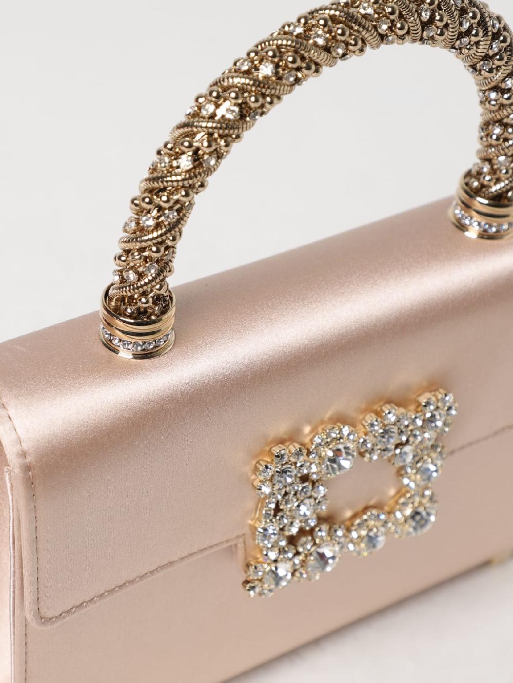 Giglio Borsa Flower Strass Jewel Buckle Roger Vivier In Raso