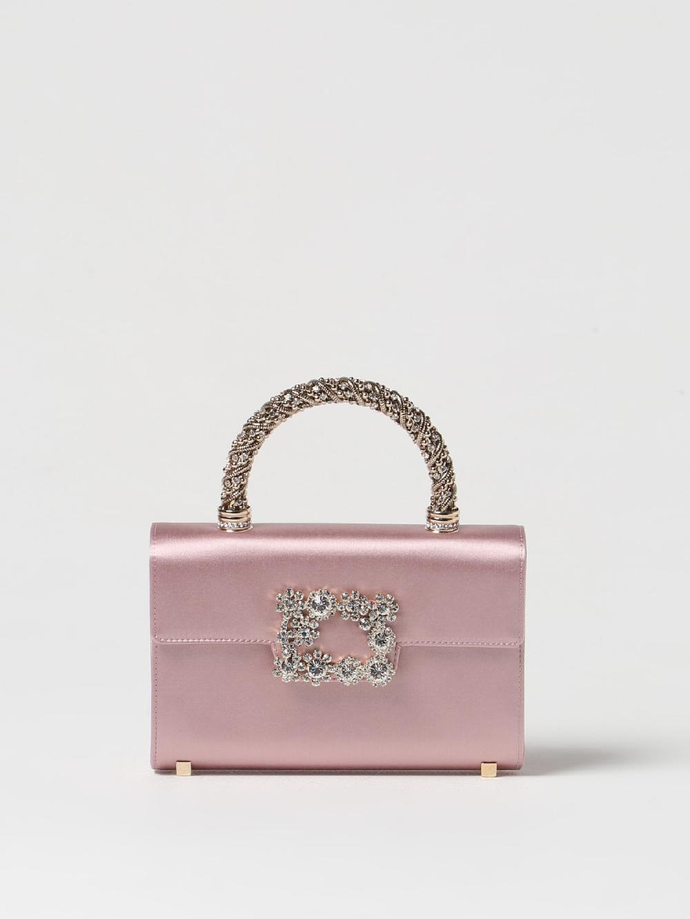 Giglio Borsa Flower Strass Jewel Buckle Roger Vivier in raso