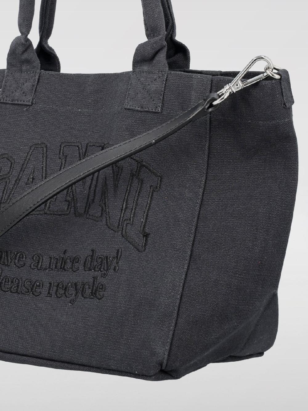 Giglio Borsa Ganni In Canvas Organico Con Logo Ricamato