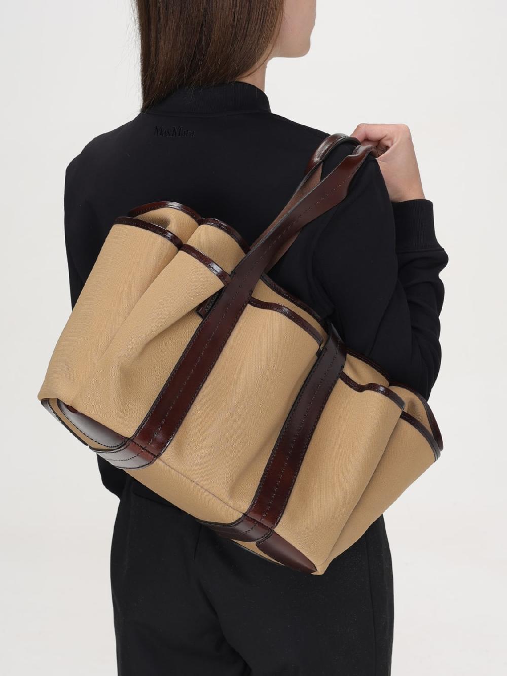 Giglio Borsa Giardiniera Max Mara In Cotone E Pelle