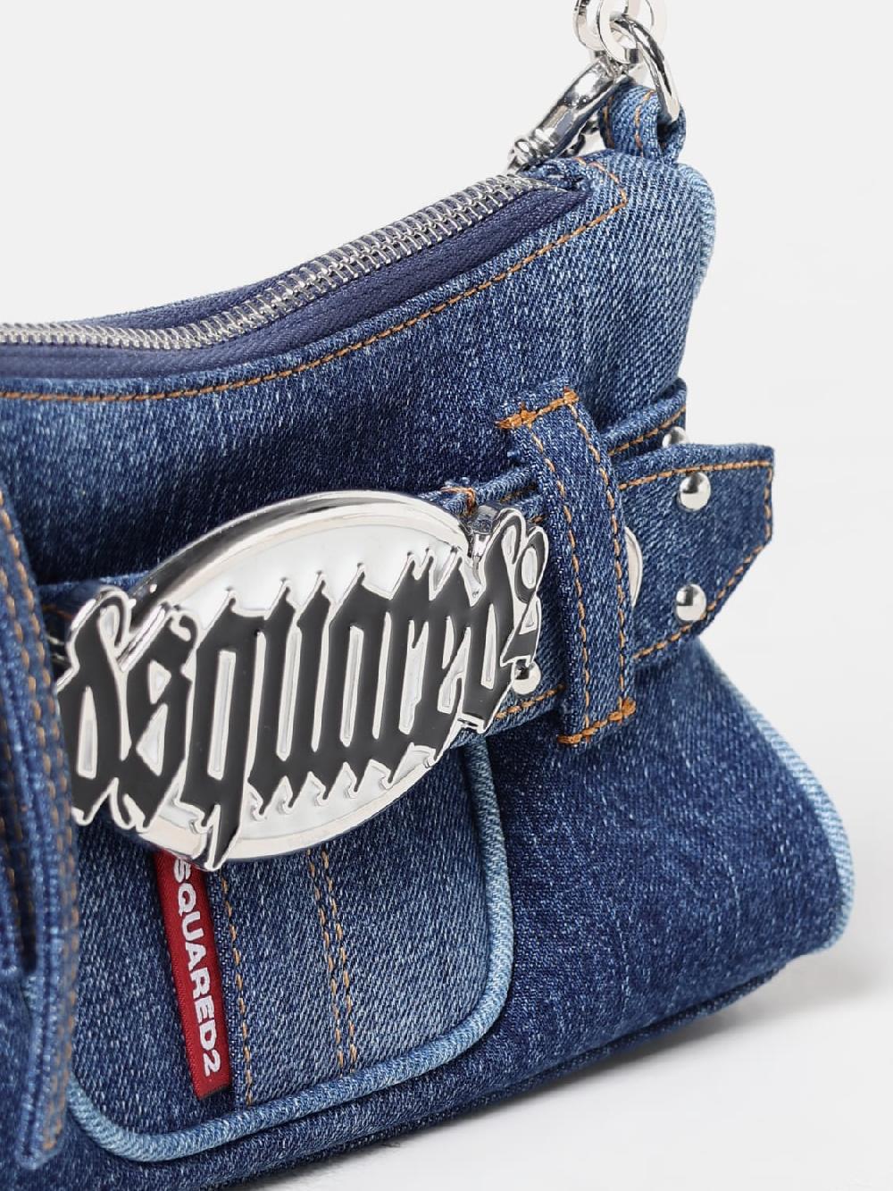 Giglio Borsa Gothic Belt Dsquared2 In Denim Di Cotone Con Logo
