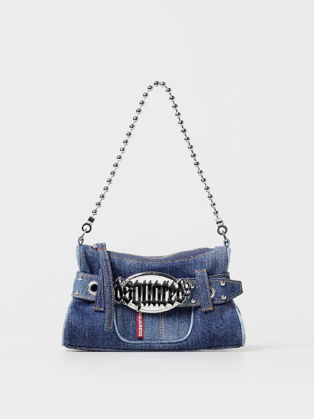 Giglio Borsa Gothic Belt Dsquared2 in denim di cotone con logo