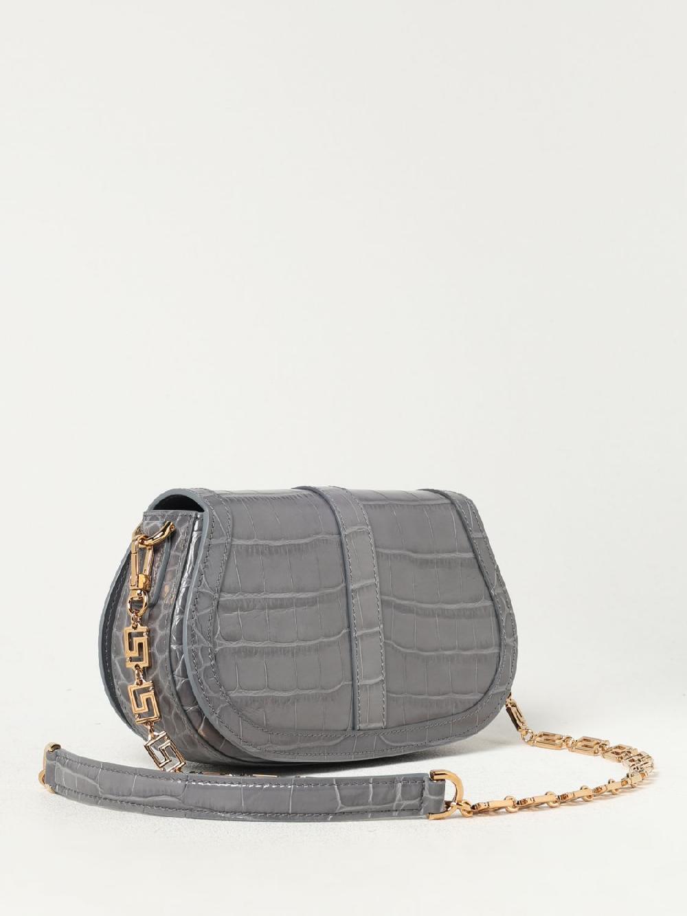 Giglio Borsa Greca Goddess Versace In Pelle Stampa Cocco