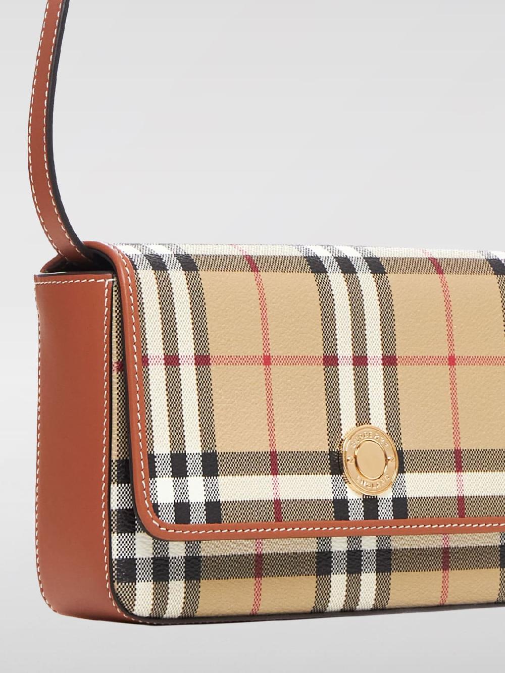 Giglio Borsa Hampshire Vintage Check Burberry In Cotone Spalmato E Pelle