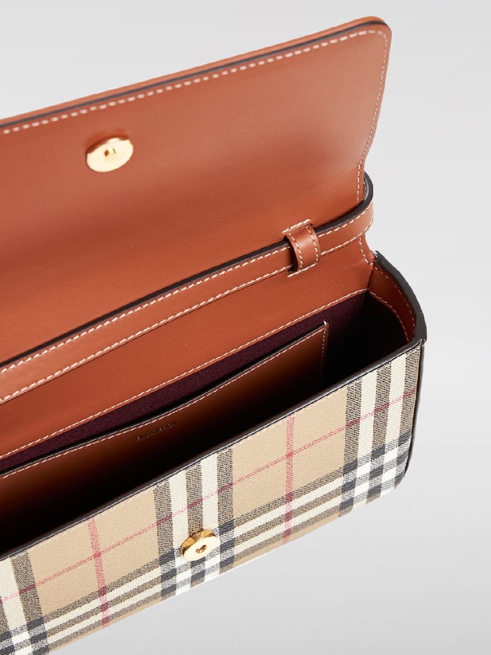 Giglio Borsa Hampshire Vintage Check Burberry In Cotone Spalmato E Pelle
