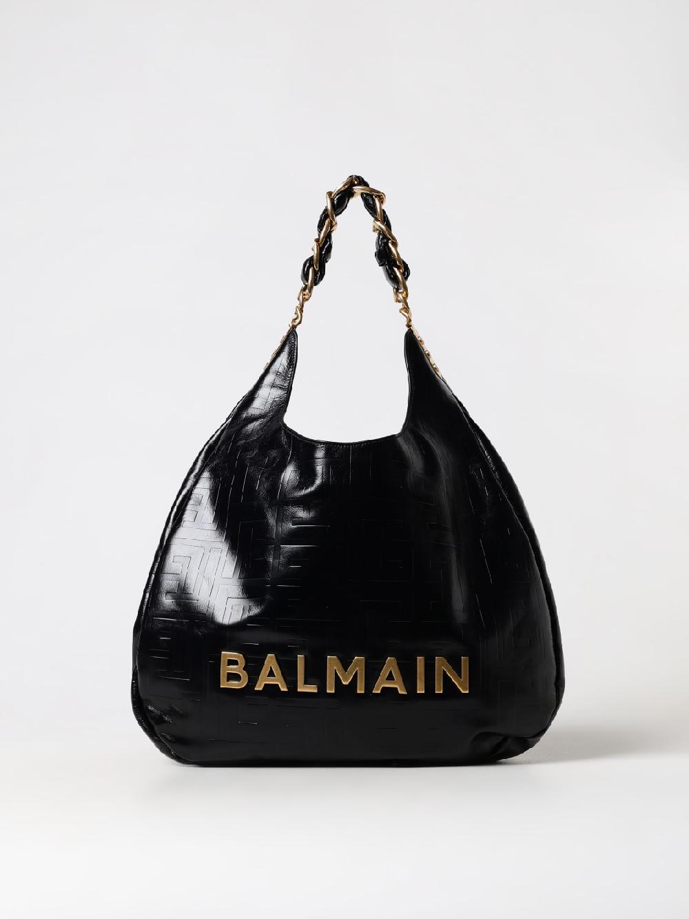 Giglio Borsa Hobo 1945 Balmain in pelle con monogram goffrato