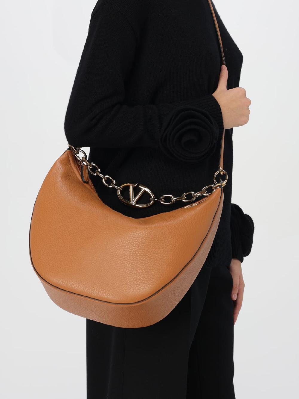 Giglio Borsa Hobo Moon Bag Valentino Garavani In Pelle A Grana