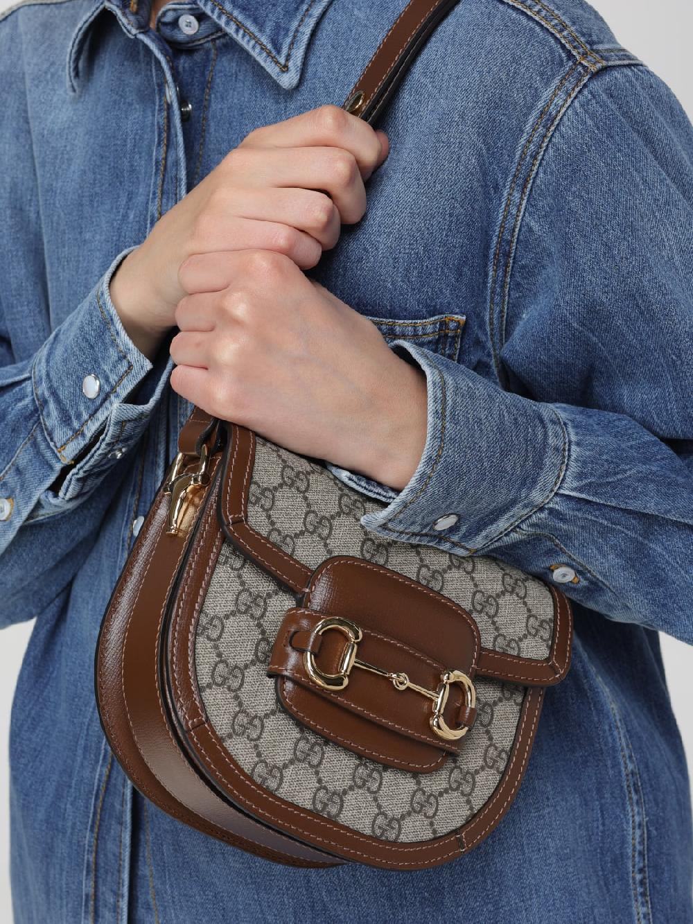Giglio Borsa Horsebit 1955 Gucci In Tessuto GG Supreme