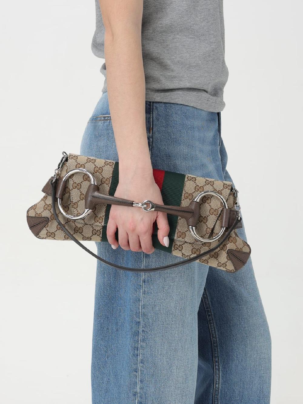 Giglio Borsa Horsebit Chain Gucci In Tessuto GG Supreme