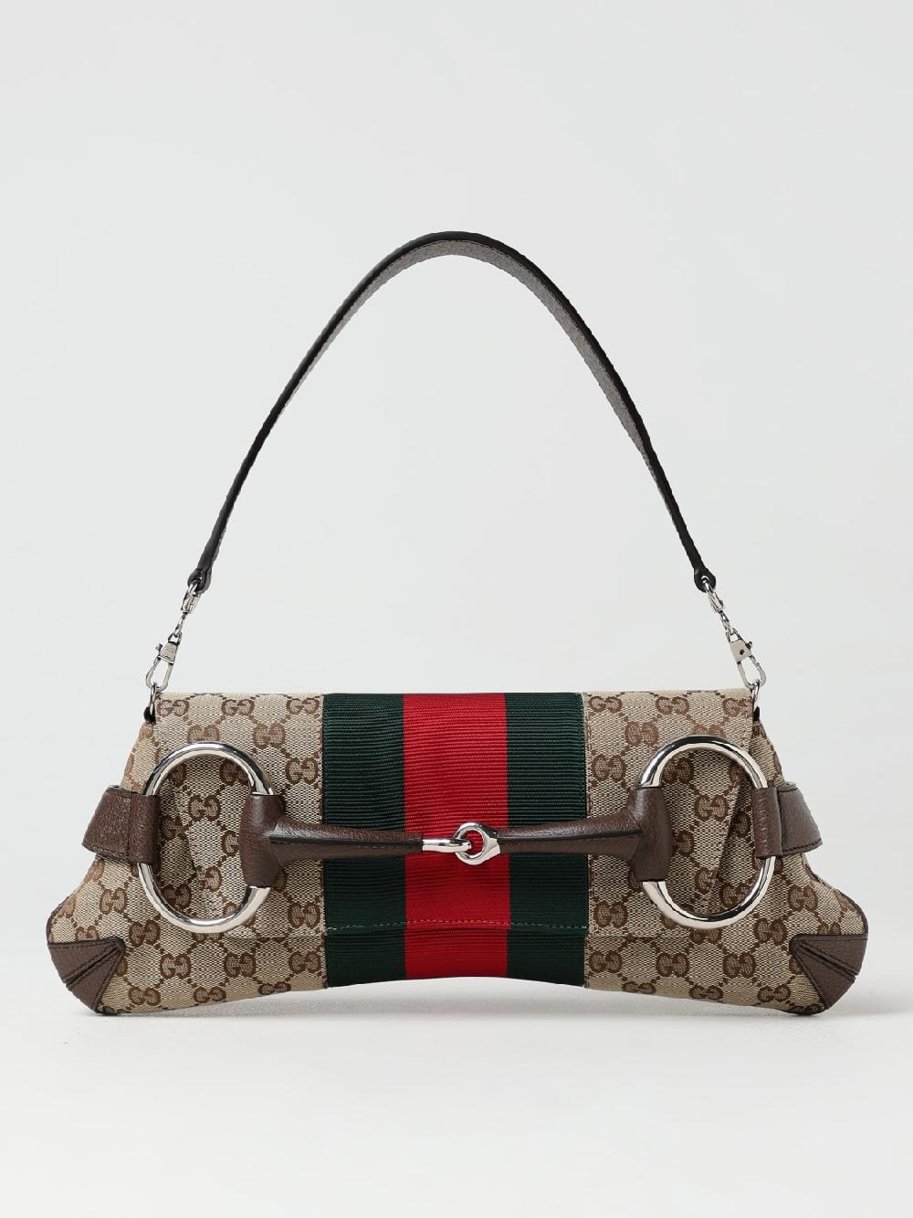 Giglio Borsa Horsebit Chain Gucci in tessuto GG Supreme