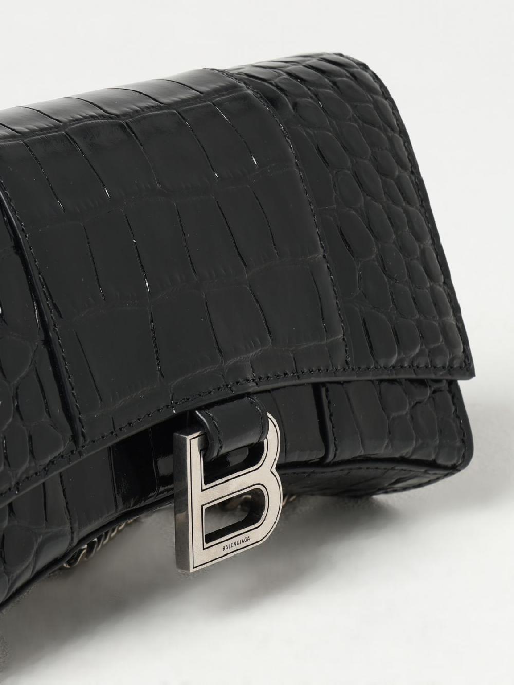 Giglio Borsa Hour Wallet Balenciaga In Pelle Spazzolata Stampa Cocco