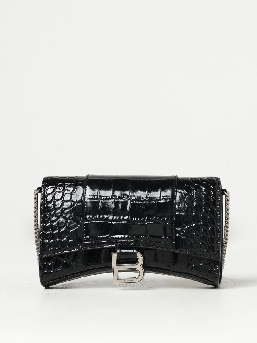 Giglio Borsa Hour Wallet Balenciaga in pelle spazzolata stampa cocco