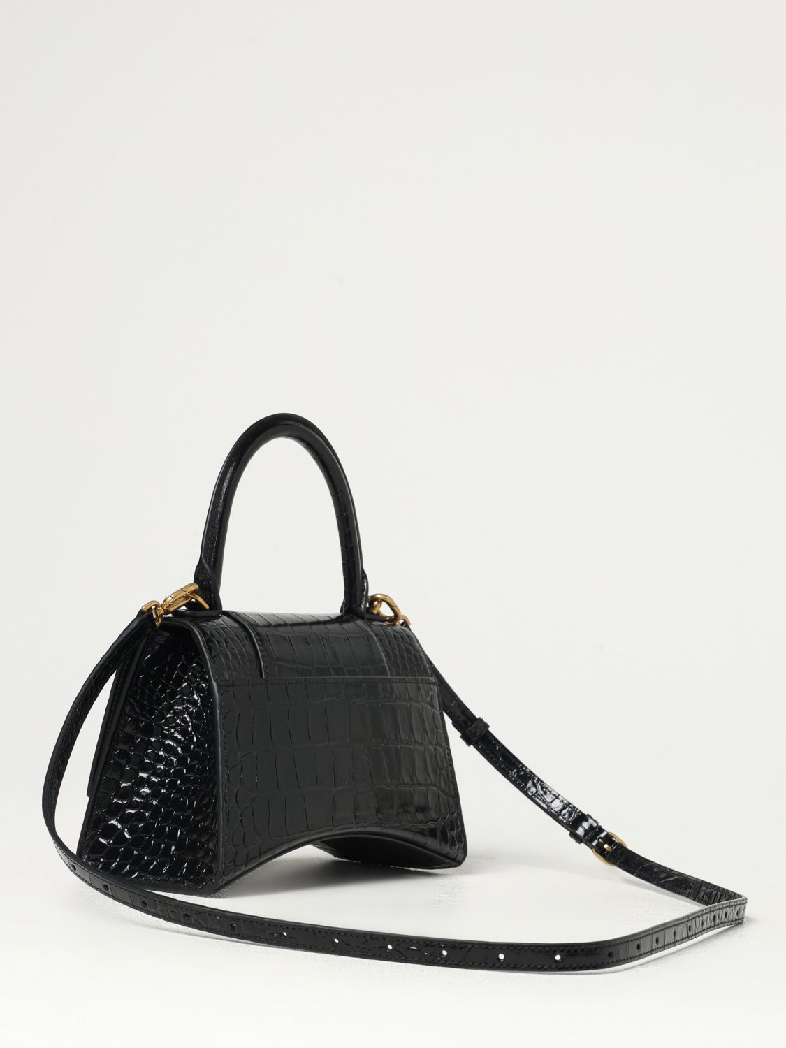 Giglio Borsa Hourglass Balenciaga In Pelle Spazzolata Stampa Cocco