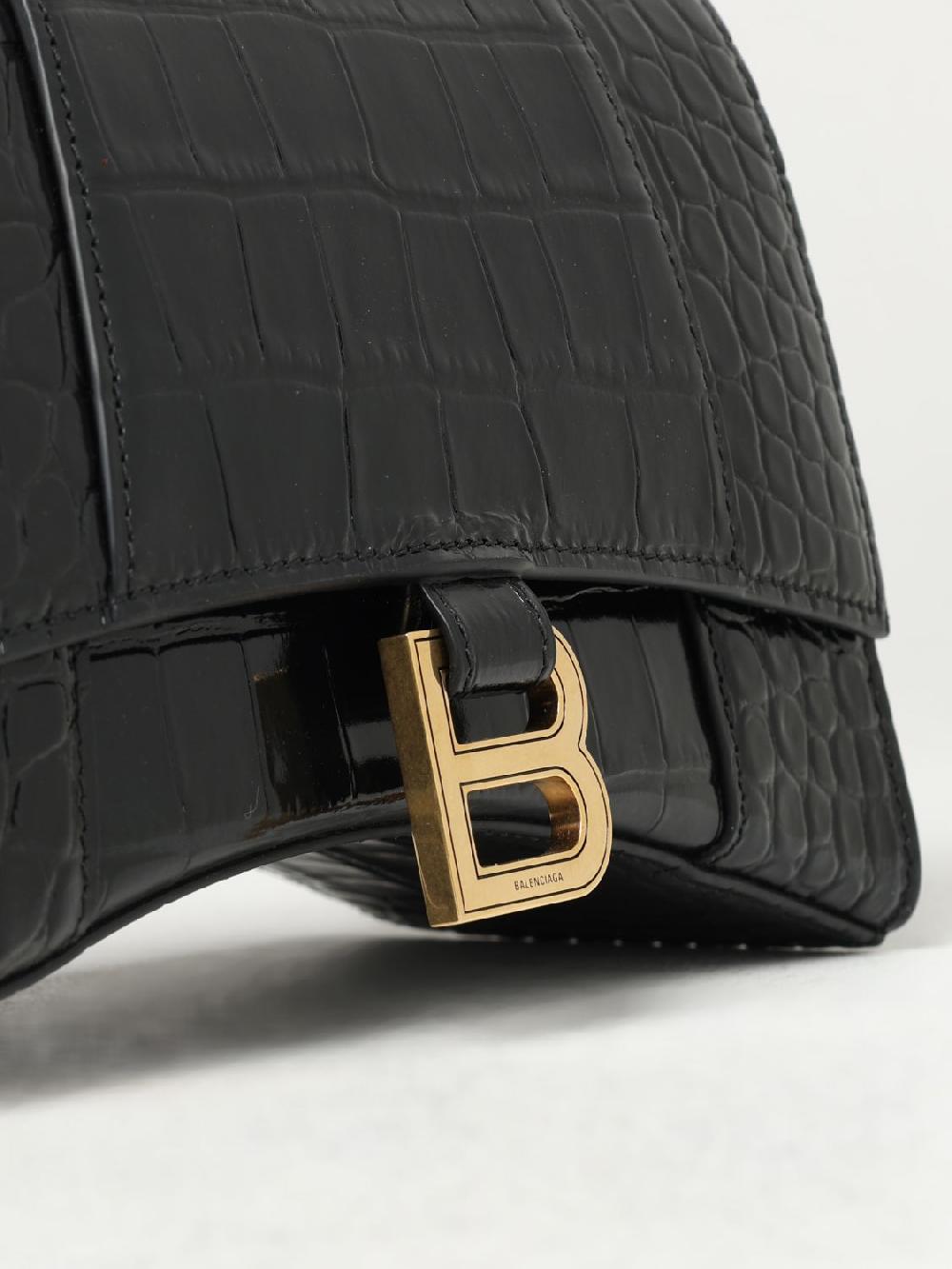 Giglio Borsa Hourglass Balenciaga In Pelle Spazzolata Stampa Cocco