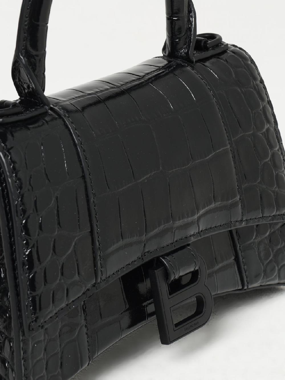 Giglio Borsa Hourglass XS Balenciaga In Pelle Spazzolata Stampa Cocco