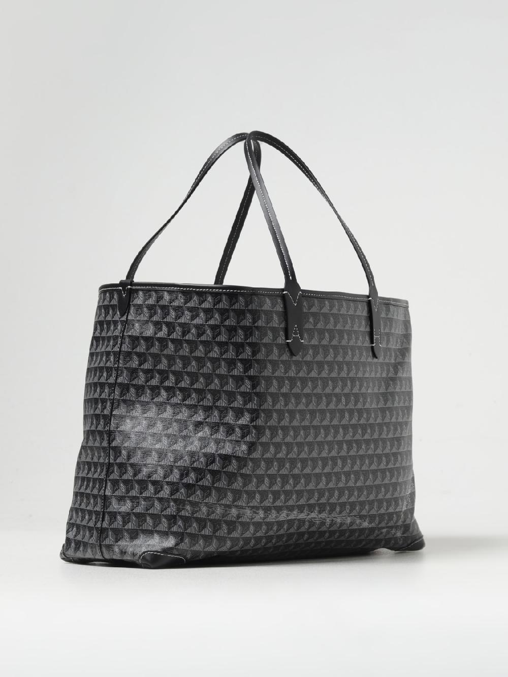 Giglio Borsa I Am A Plastic Bag Anya Hindmarch In Cotone Spalmato Con Logo All Over
