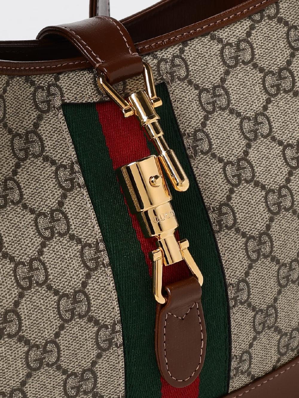 Giglio Borsa Jackie 1961 Gucci In Tessuto GG Supreme E Cotone Spalmato