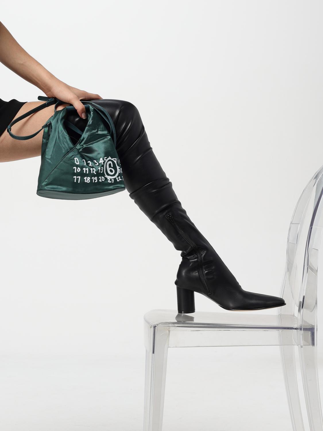 Giglio Borsa Japanese MM6 Maison Margiela In Viscosa E Pelle Con Stampa Logo