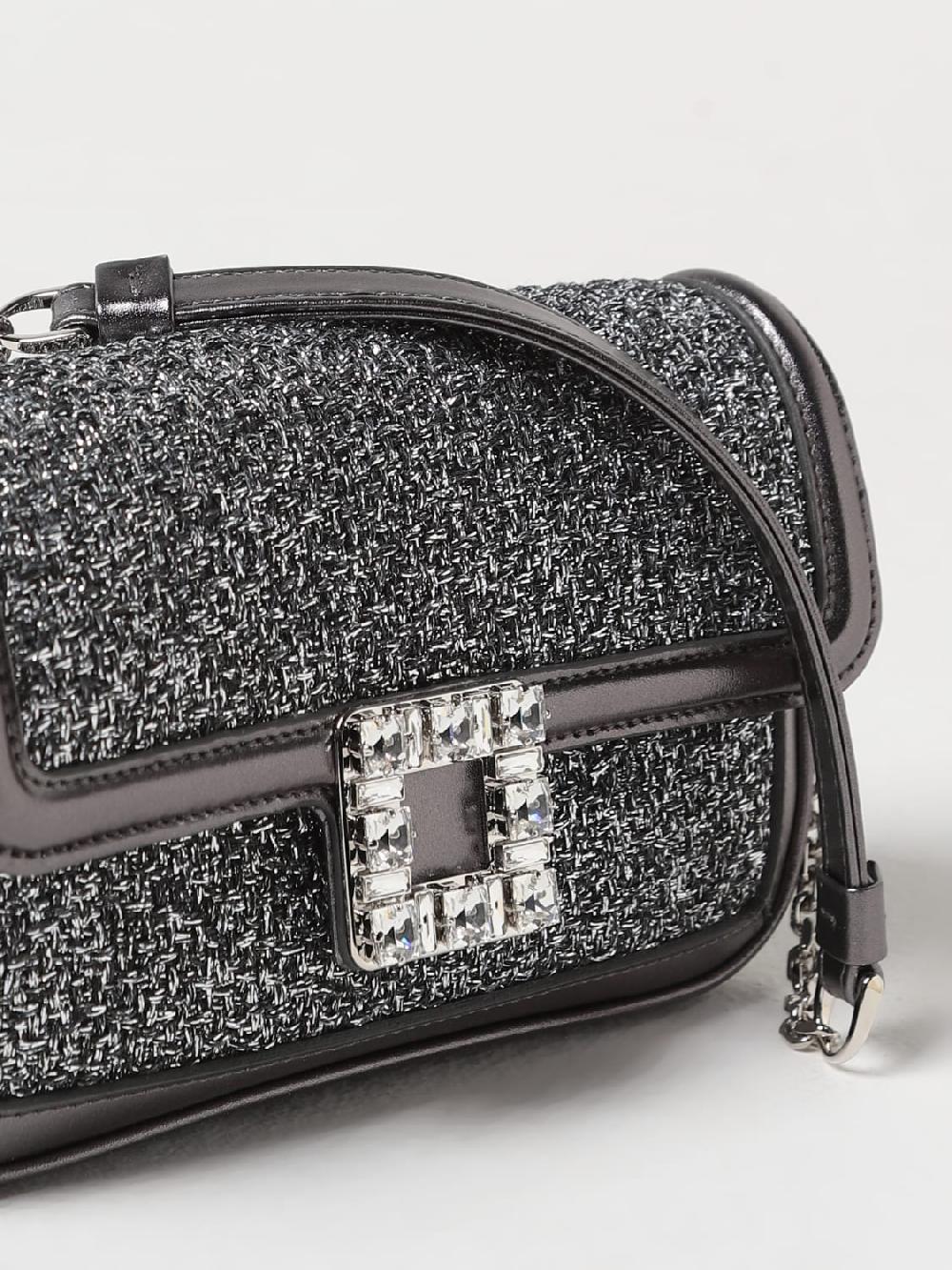 Giglio Borsa Jeu De Fille Roger Vivier In Viscosa E Pelle Laminata Con Fibbia Gioiello