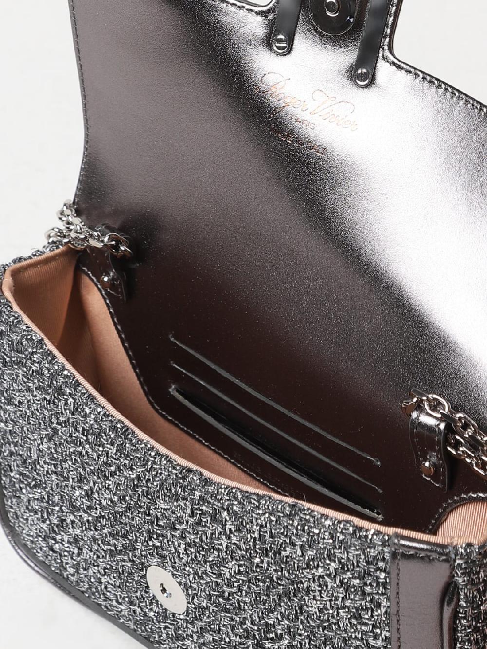 Giglio Borsa Jeu De Fille Roger Vivier In Viscosa E Pelle Laminata Con Fibbia Gioiello