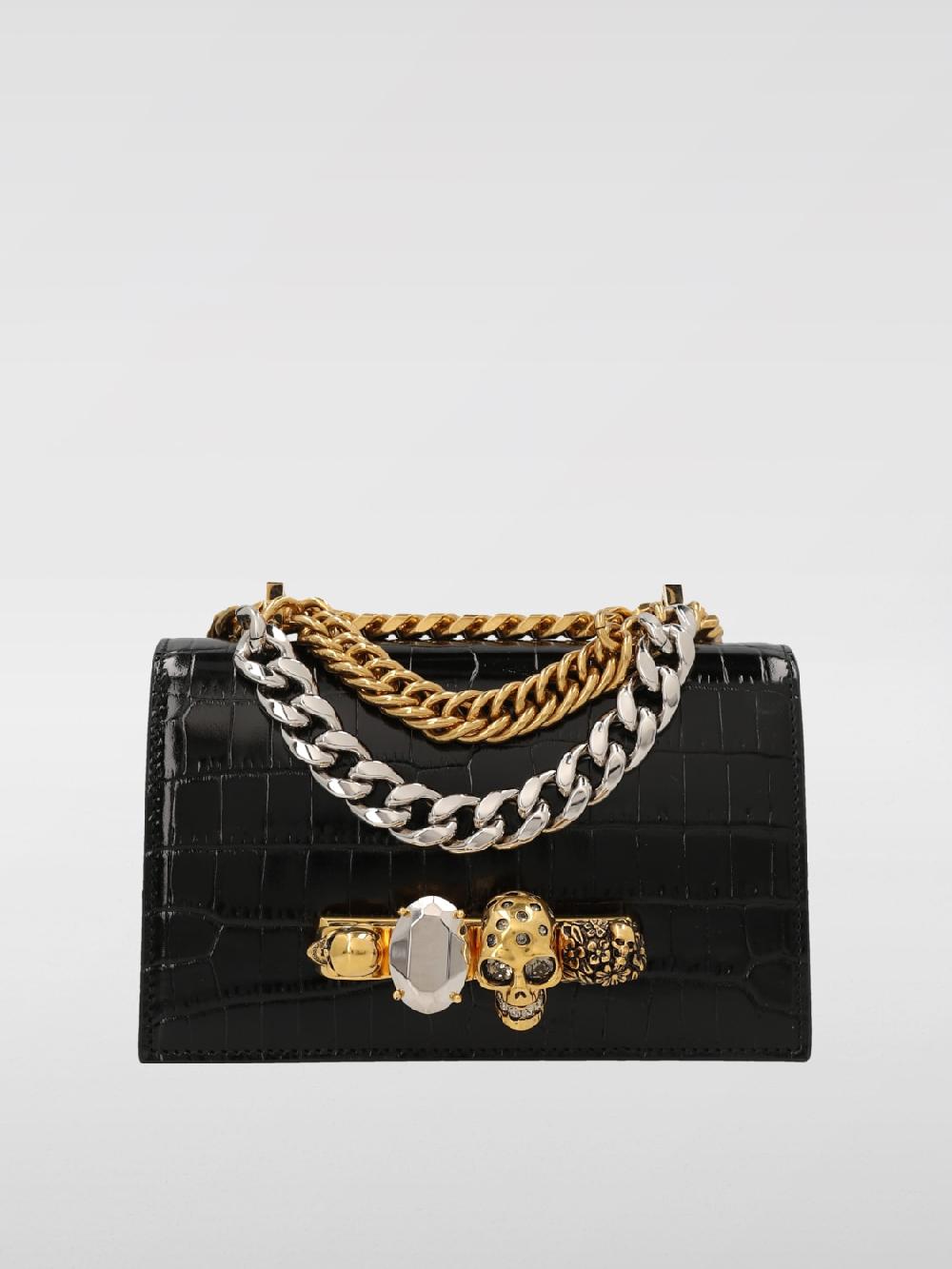 Giglio Borsa Jewelled Satchel Alexander McQueen in pelle stampa cocco