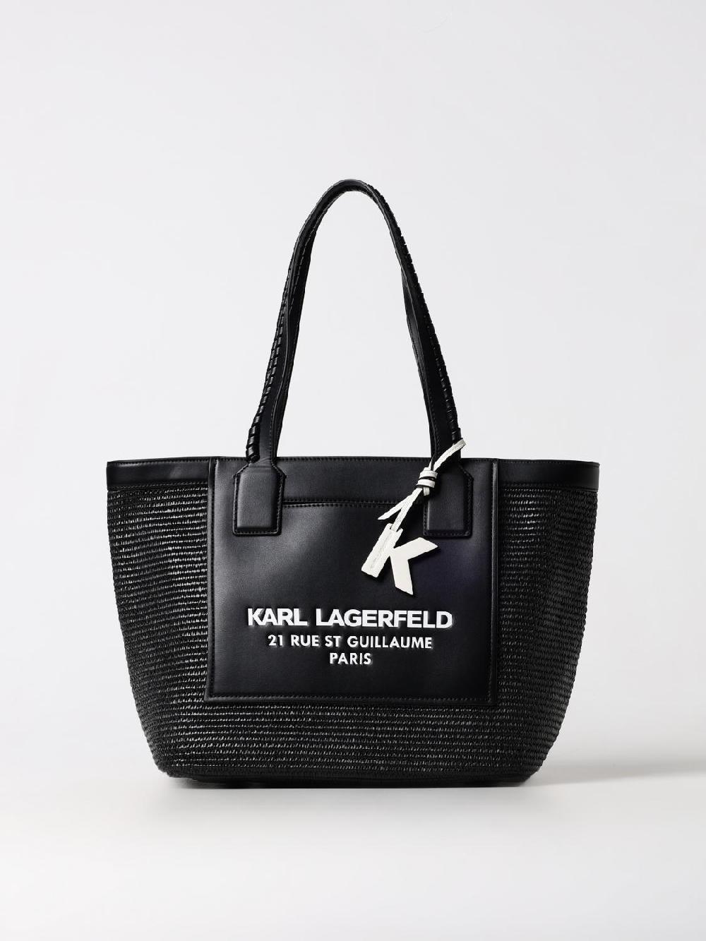 Giglio Borsa Karl Lagerfeld in rafia e pelle sintetica