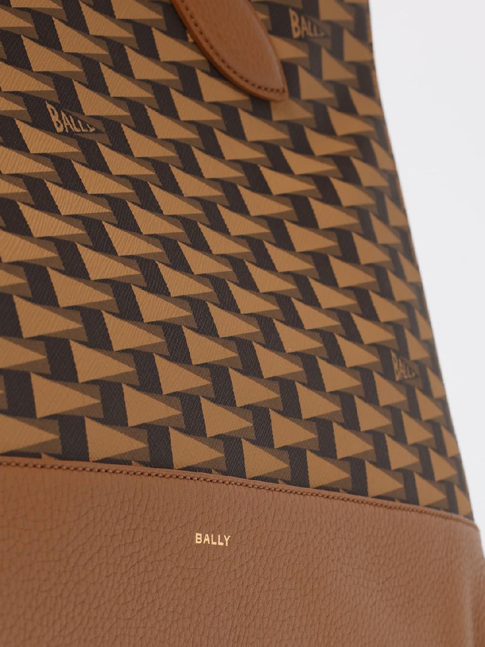 Giglio Borsa Keep On Bally In Cootne Spalmato Saffiano Con Logo All Over