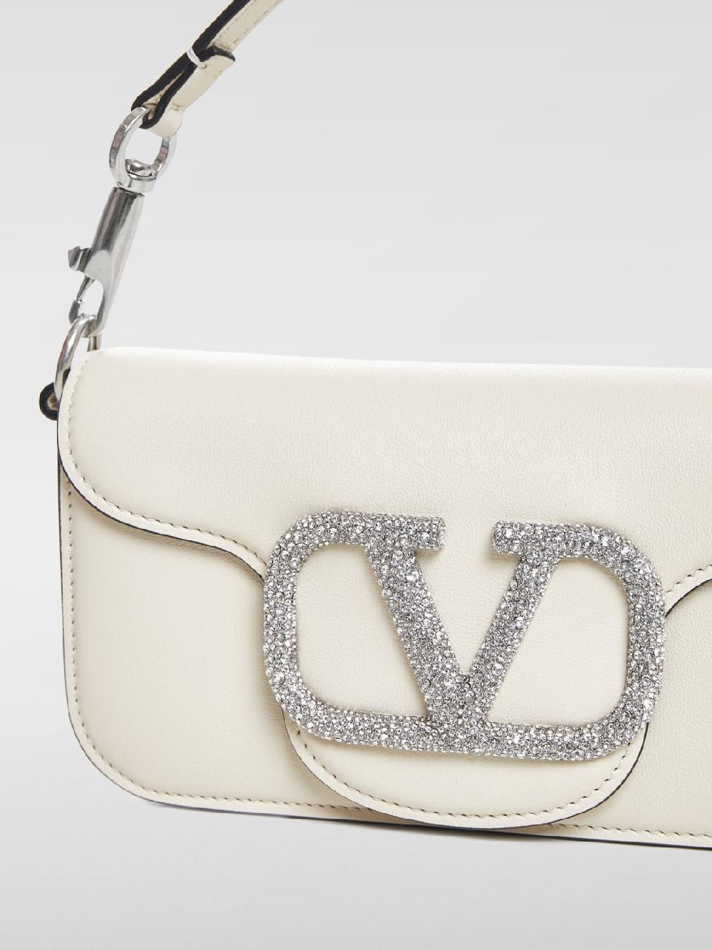 Giglio Borsa Locò Valentino Garavani In Pelle Con VLogo Di Swarovski®